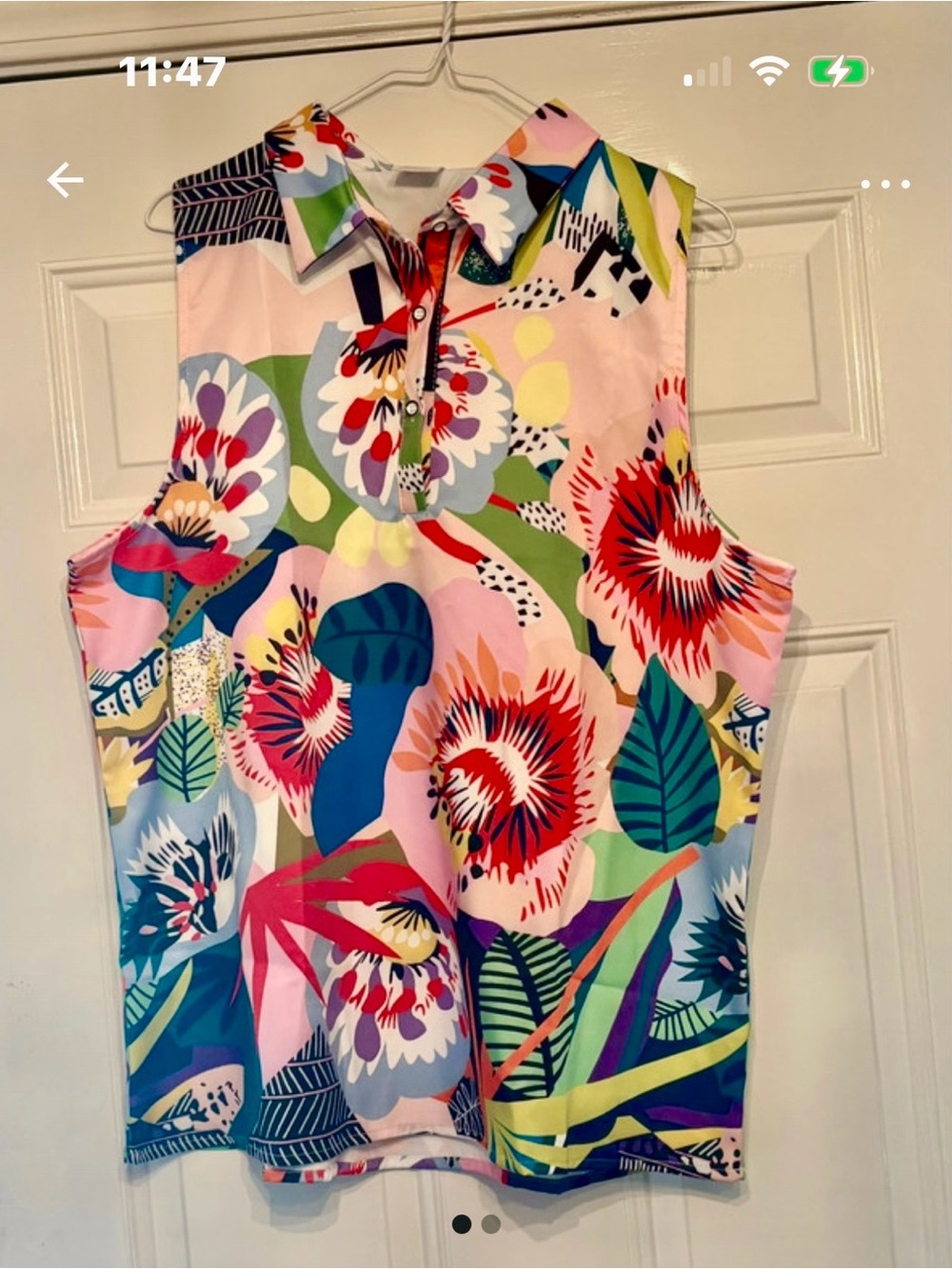 Sleeveless Hawaiian Floral Tropical Print Top - Multicolor-XXL